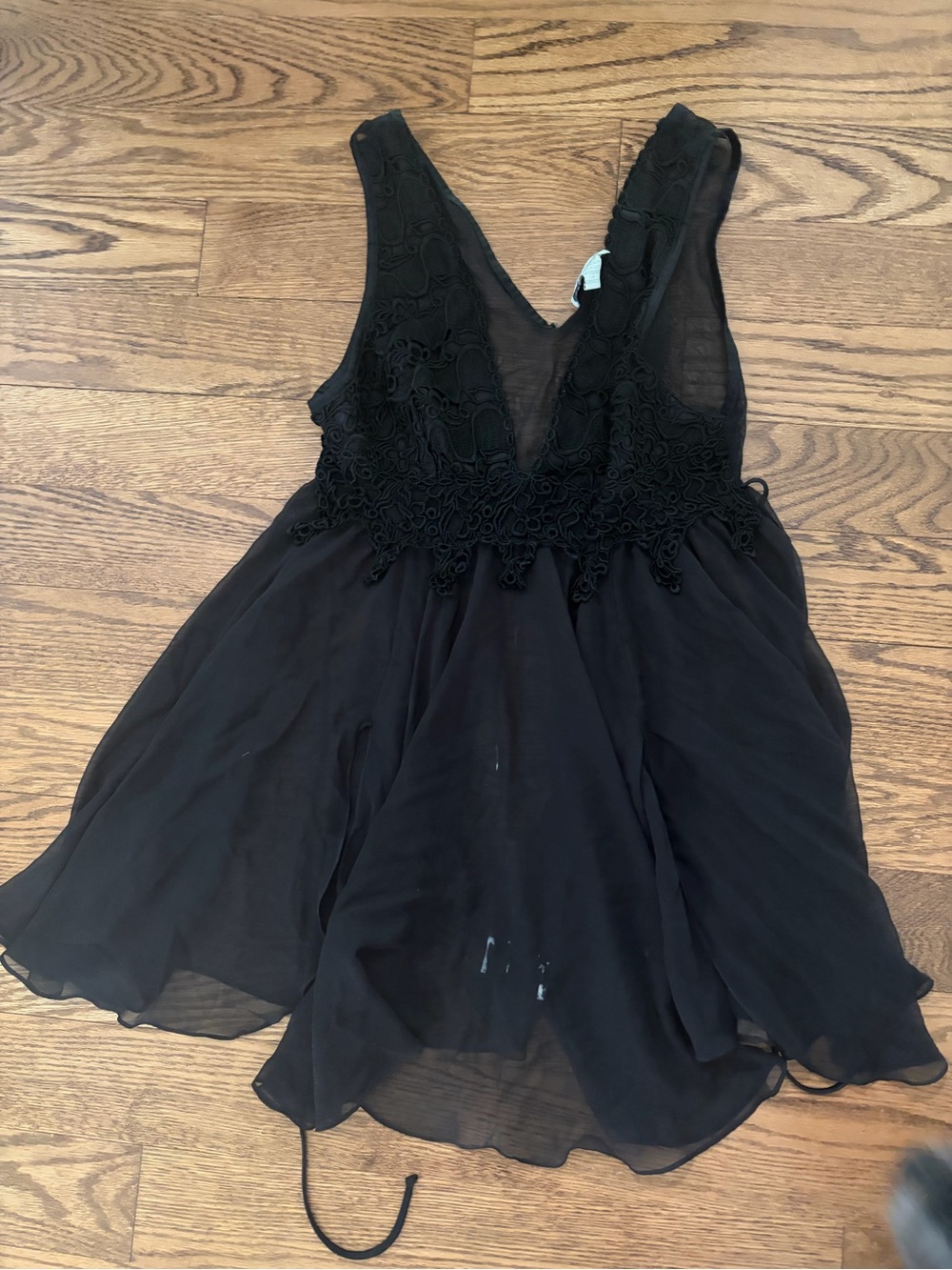 Black Lace Bodice Chiffon Swing Tank
